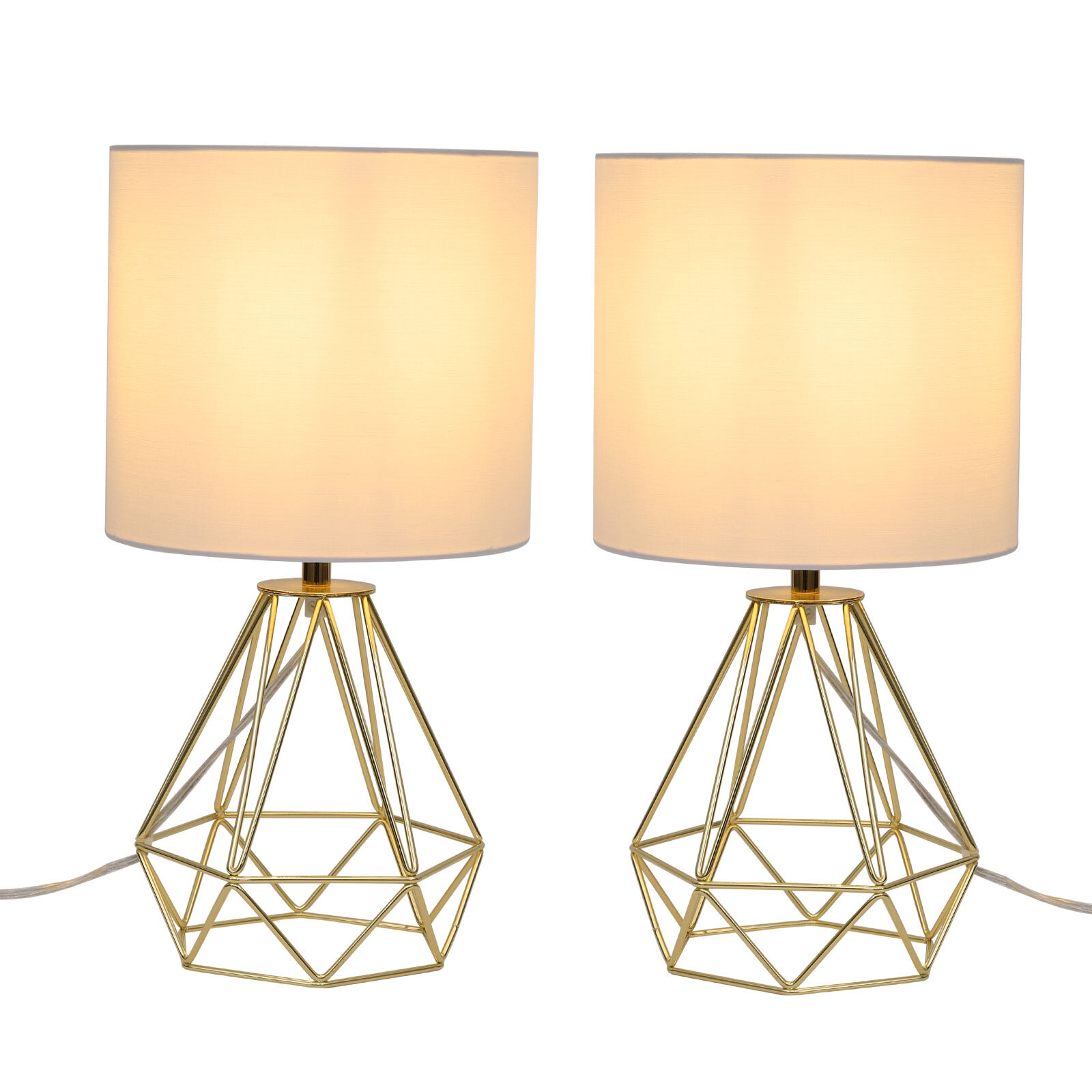 Set of 2 Modern Table Lamp Nightstand Lamp Bedside Desk Lamp For