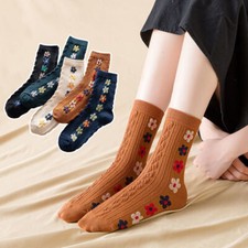 5 Pairs Womens Ladys Cotton Socks Fashion Lot Warm Novelty Casual Crew Socks 6-9