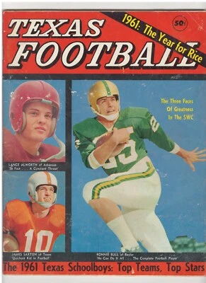 1961 Dave Campbell's Texas Football Magazine ~ Ronnie Bull,Alworth, Saxton Cover - Image 1 of 4