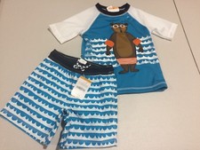 NWT Gymboree Toddler boy rash guard Top Trunk Bear Set 3T,4T,5T UPF 50