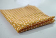 Yellow Honeycomb Honey comb Cotton Pocket Square Wedding Formal Hanky Hand