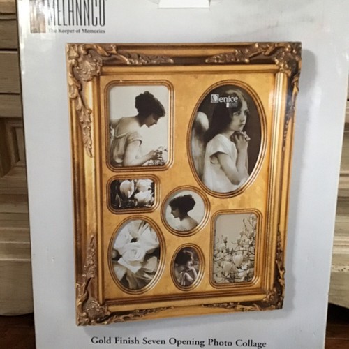 Melannco Goldoberfläche sieben Öffnungen Fotocollage Rahmen französischer Landhausstil neu