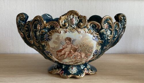 Wunderschöne Jugendstil Jardiniere Pflanzschale Übertopf Engel Putten - Bild 2 von 13