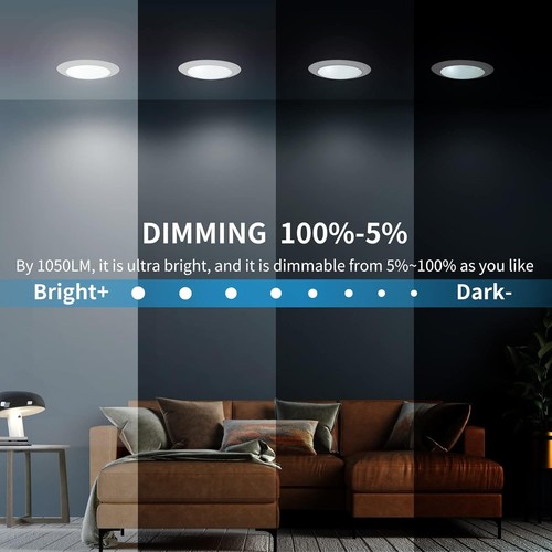 ECOELER 24 Pack 6inch 3CCT LED Disc Light, 16.5W 1100LM, 3000K/4000K/5000K - Picture 3 of 8
