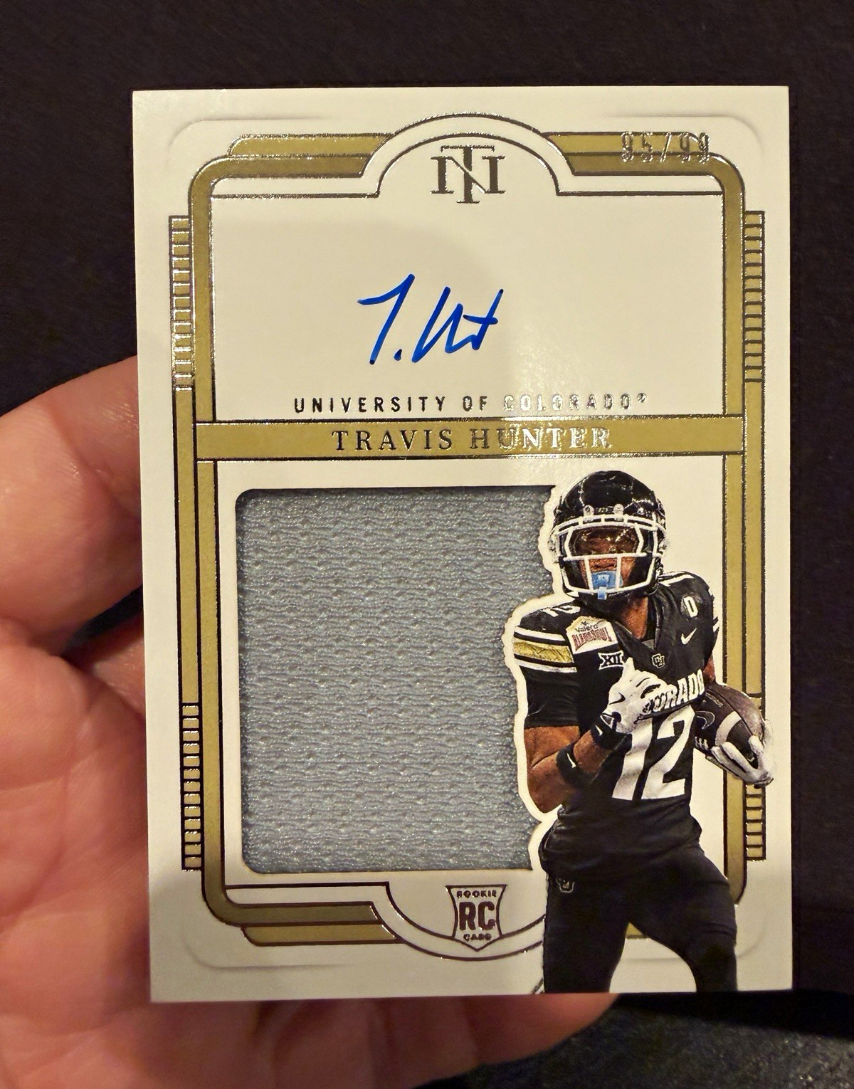 Panini 2025 National Treasures Collegiate Travis Hunter #112 RC Auto Patch/99 