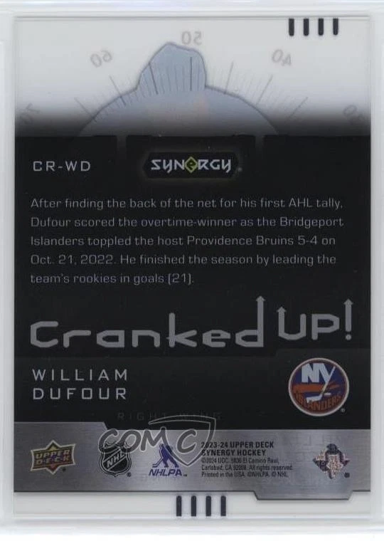 2023-24 Upper Deck Synergy Cranked Up Blue /399 William Dufour #CR-WD Rookie RC - Image 2 of 2