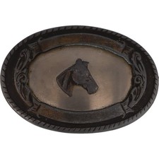 Western Horse Head Floral Cowboy Horseback Riding Cowgirl Vintage Belt Buckle