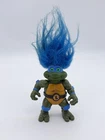 Vintage 1993 TMNT Teenage Mutant Ninja Turtles Troll Figure - Leonardo Blue Hair