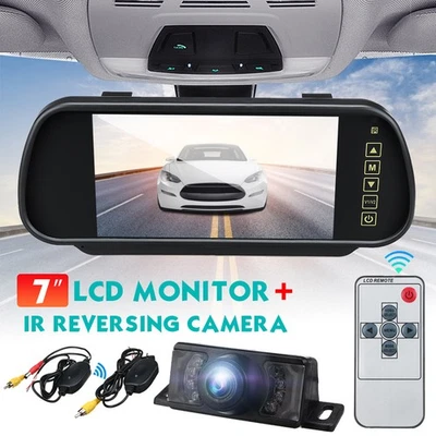 12V 170° IR LED sans fil Caméra de recul Noir + 7 Pouces LCD Moniteur de bus - Photo 1/4