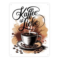 Kaffee Ist Liebe Metallschild XXL In 28X38 Cm FüR Kaffeeliebhaber