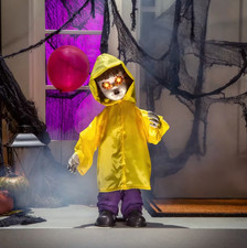 Standing Creepy Doll in Raincoat Halloween De...