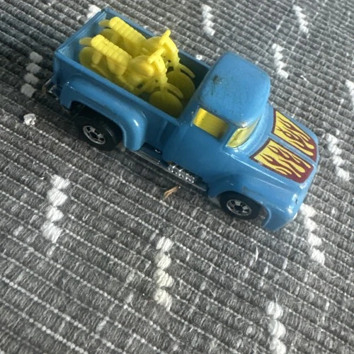 Vintage 1973 Hot Wheels Diecast Blue '56 Ford Pickup Truck w/Motorcycles Rare
