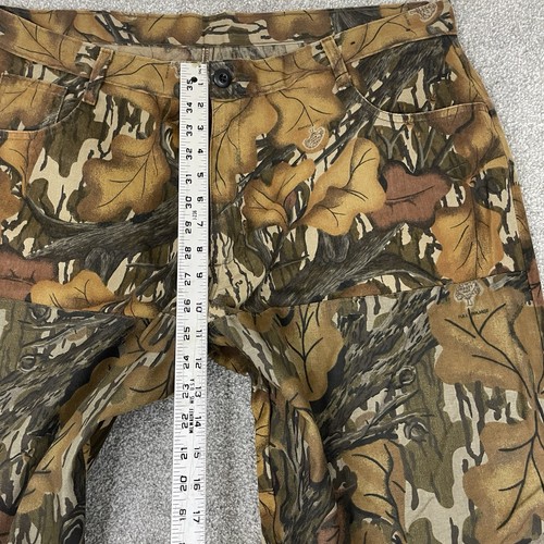 Pantalone mimetico Mossy Oak uomo 42x34 (orlato 40x28) vintage anni 80 made USA fogliame autunnale - Foto 7 di 13