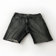 Vintage Y2K Levi  s Signature Cut Off Denim Shorts Men  s 36 Raw Hem Dark Wash