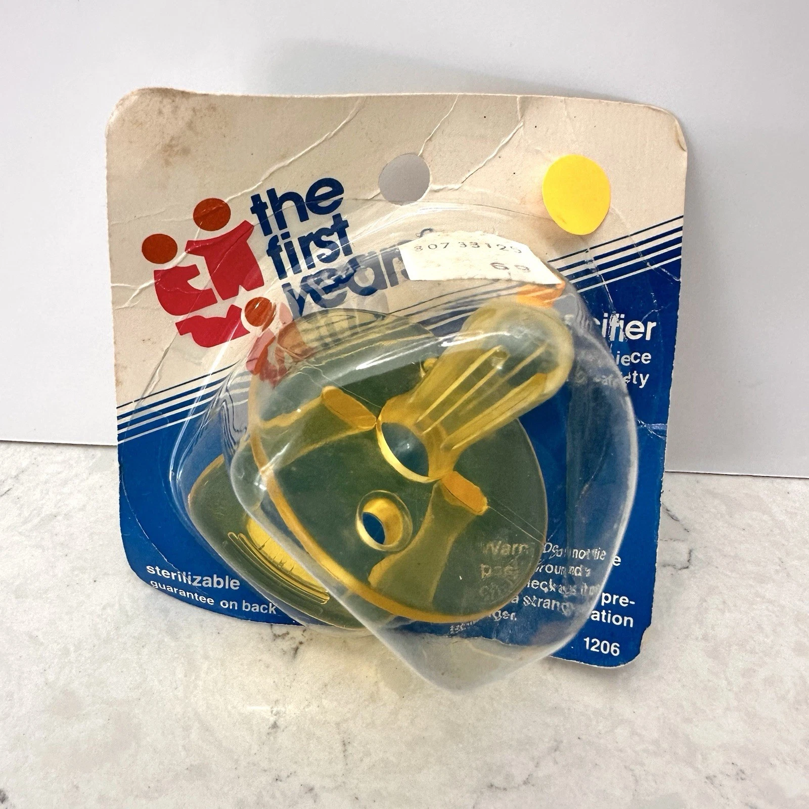NWT 1983 Vintage The First Years Clear Amber Baby Pacifier One Piece