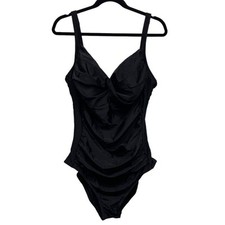 Swimsuits For All Women's One-Piece Swimsuit Size 22 Black Slimming NEW
