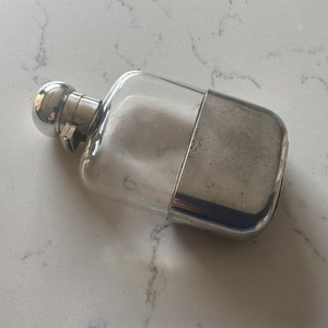RARE ANTIQUE SMALL GENTLEMANS HIP FLASK,G&J.W.HAWKSLEY SHEFFIELD CIRCA-1900.