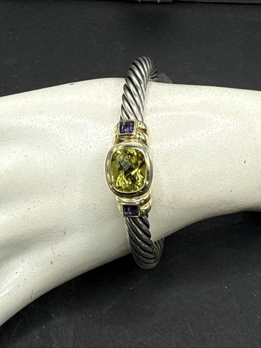 ❤️ $1275 DAVID YURMAN 14K GOLD, SS PERIDOT Amethyst ARMBAND (3050) - Bild 4 von 12