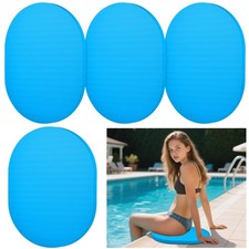 Poolside Seating Mat Soft Oval Foam Cushion Edge of Pool 17.7x13.4 In 4 PCS