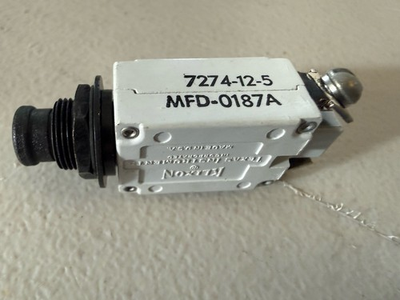 #ad #ad 7274 12 5 MFD 0187A Klixon 5A Slim Aircraft Circuit Breaker $14.00