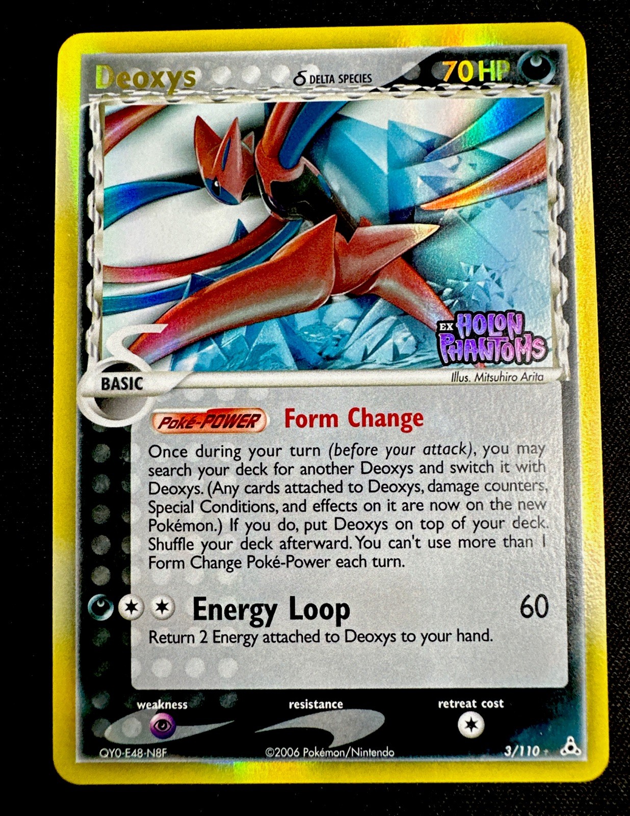 Deoxys 3/110 NM- EX Holon Phantoms Stamped Reverse Holo Rare Pokémon Card