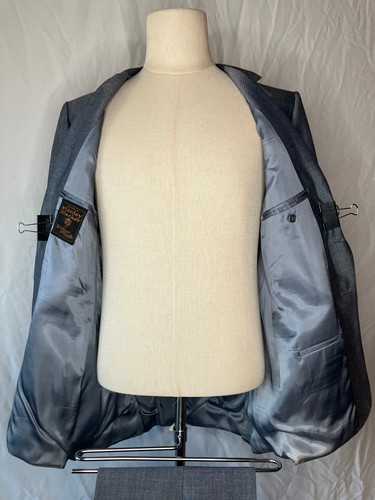 Stanley Blacker Vintage Gray Suit 44R / 34x38 – 2 Button, Wool/Poly Fabric NOS - Picture 2 of 4