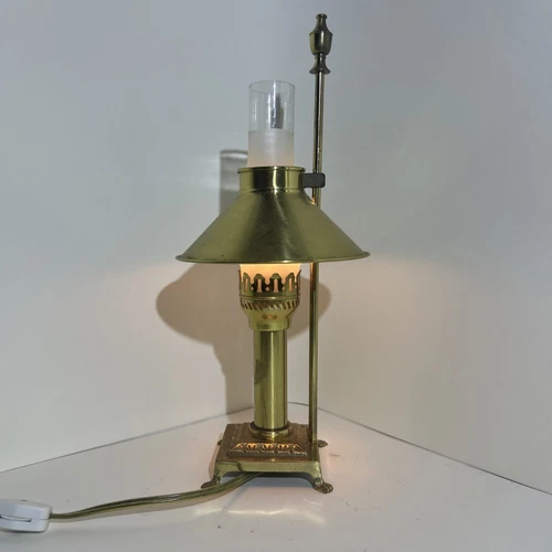 Vintage Brass Clawfoot Table Lamp 60's Paris Orient Express Excellent Condition