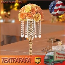 10 Pcs Wedding Crystal Flower Stand Desktop Metal Flower Vase Event Party Decor