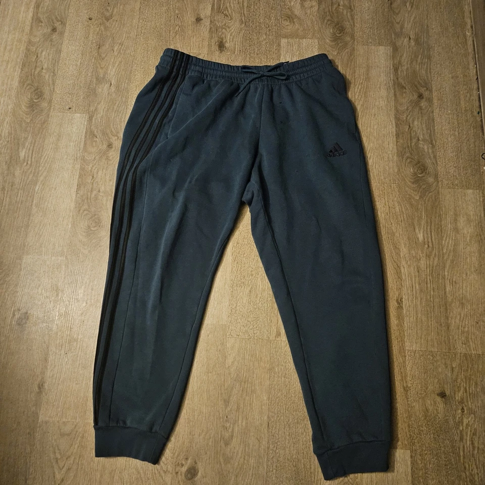 Pantalones Adidas Para Hombre 4XL Negros Forrados de Vellón Joggers Tres Rayas Logo Atlético Foto 4 de 4