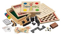 Philos 3099 - Spielesammlung 10, Klein, Spieleklassiker Mit ZubehöR, Holz