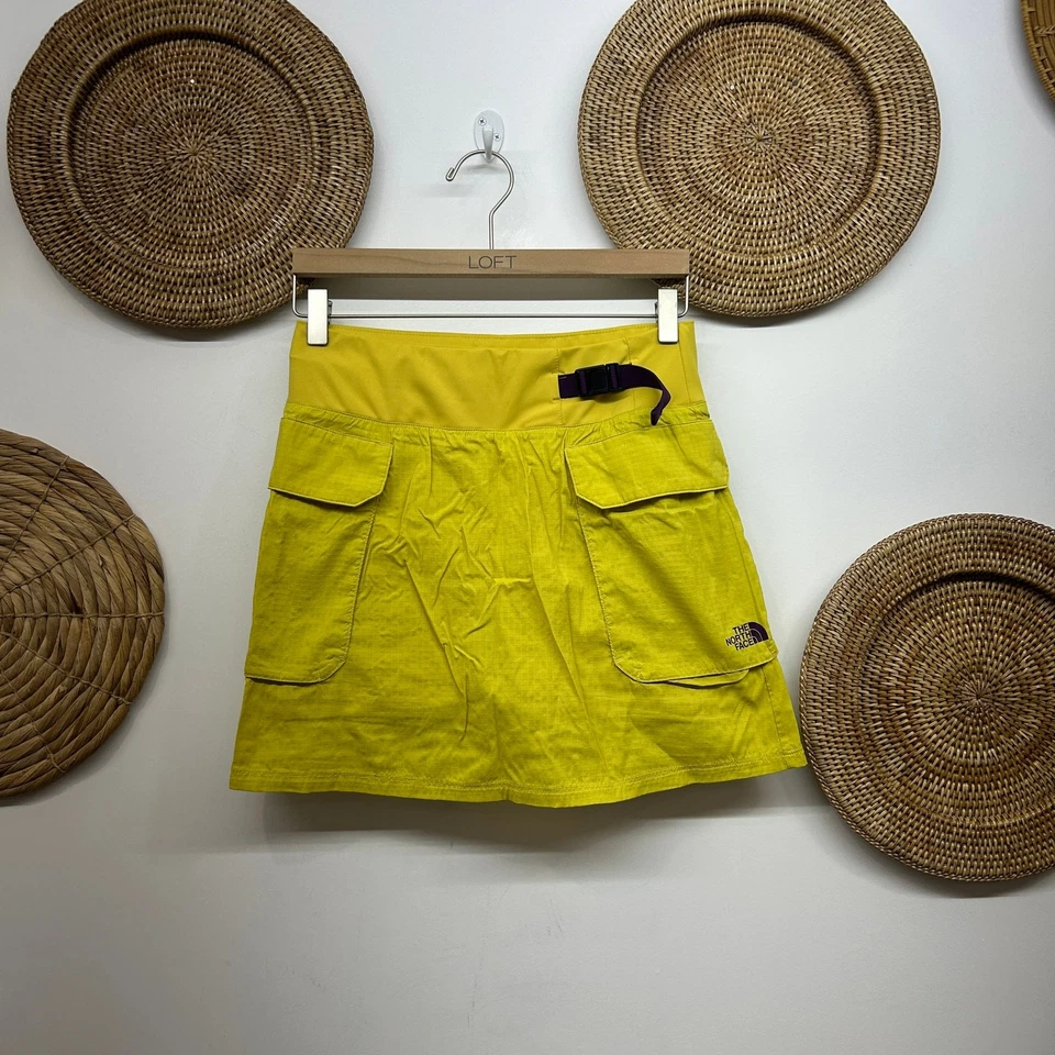 The North Face Yellow Purple Lined Spring Peak Hiking Skort Shorts Small Outdoor - Image 2 of 4