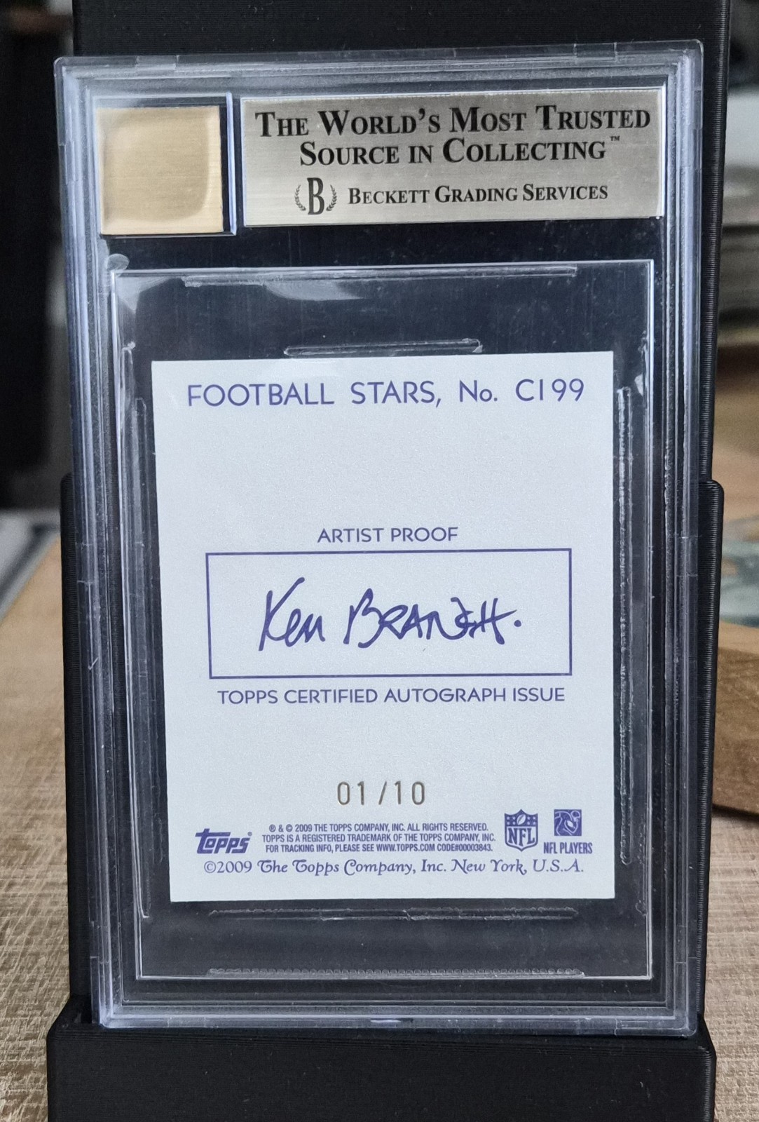 2009 Topps National Chicle Tom Brady /10 Artist Proof / Signature BGS 9.5/ 10 view 2