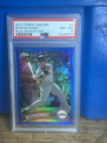2011 Topps Chrome Blue Refractor Buster Posey PSA 8 /99 - Bild 1 von 3
