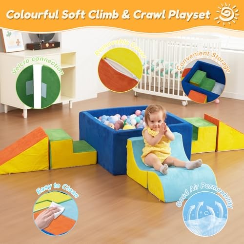 Soft Foam Climbing Blocks and Ball Pit 6PCS Toddler Climbing Toys Indoor - Picture 3 of 7