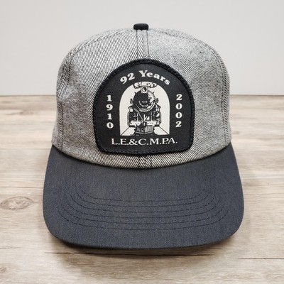 Vintage L.E.&C.M.P.A. Hat Cap Snap Back Gray Train Patch Mens K-Products 00s