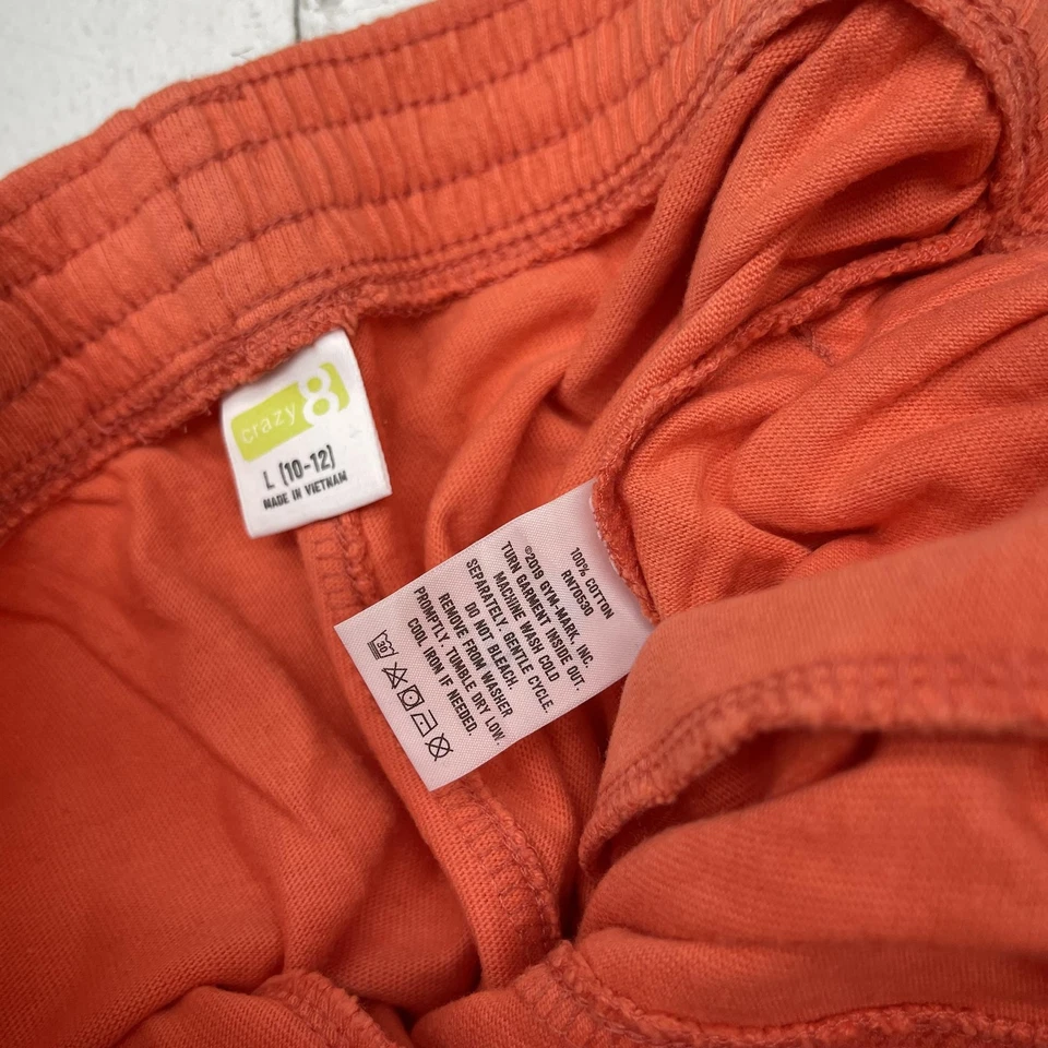 Crazy 8 Pantalones Cortos Juveniles Grandes 10-12 Naranja Algodón Cordón Elástico Cintura Bolsillos Foto 4 de 4