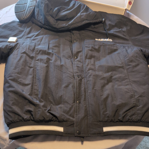 VINTAGE OAKLAND RAIDERS REEBOK NYLON BOMBER JACKET 90s (2XL) Y2K winter