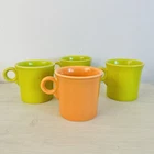Set of 4 Fiestaware Coffee Mugs Cups HLC Fiesta Ring Handle Homer Laughlin EUC