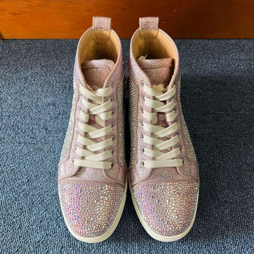 Christian Louboutin Sneakers Shoes Swarovski High Pink Glitter