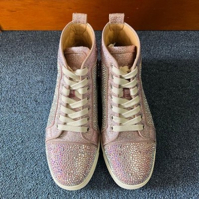 Christian Louboutin Sneakers Shoes Swarovski High Pink Glitter