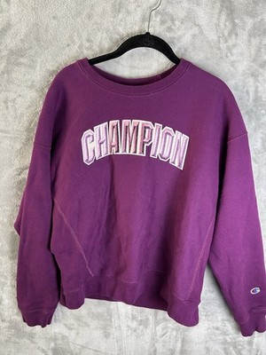 Champion Women's XL Maroon  Embroidered Spellout Logo Sweatshirt