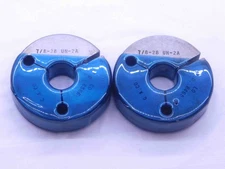7/8 28 UN 2A THREAD RING GAGES .875 .8750 GO NO GO P.D.'S = .8506 & .8468 CHECK
