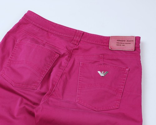 Womens ARMANI JEANS Vintage Metal Logo Pink Straight Lightweight Pants Size 28 - Picture 12 of 24