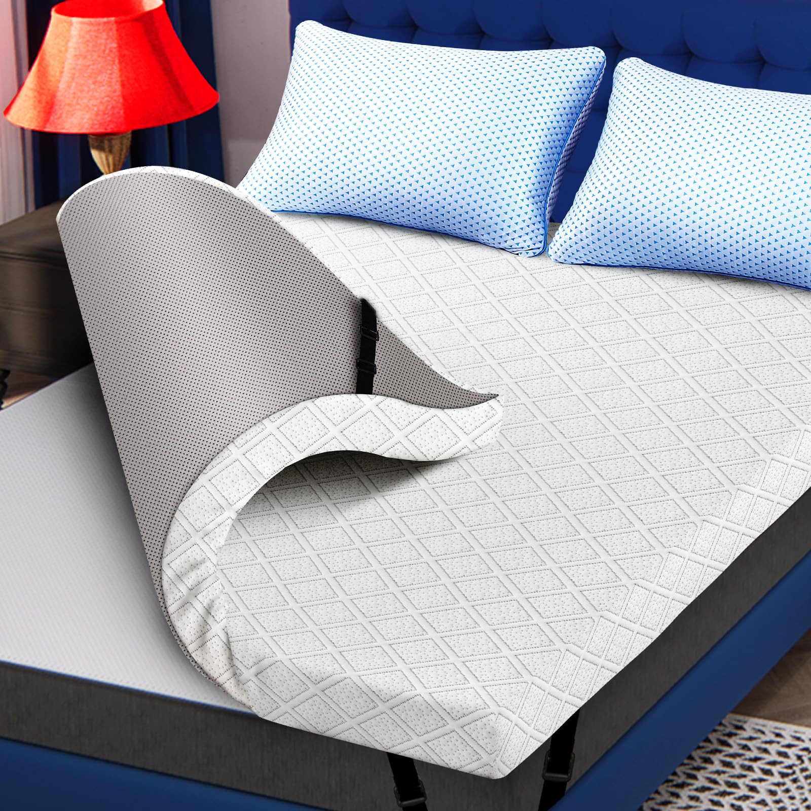 3 Inch Gel Memory Foam Mattress Topper King Size,Cooling Ventilated & Breatha...