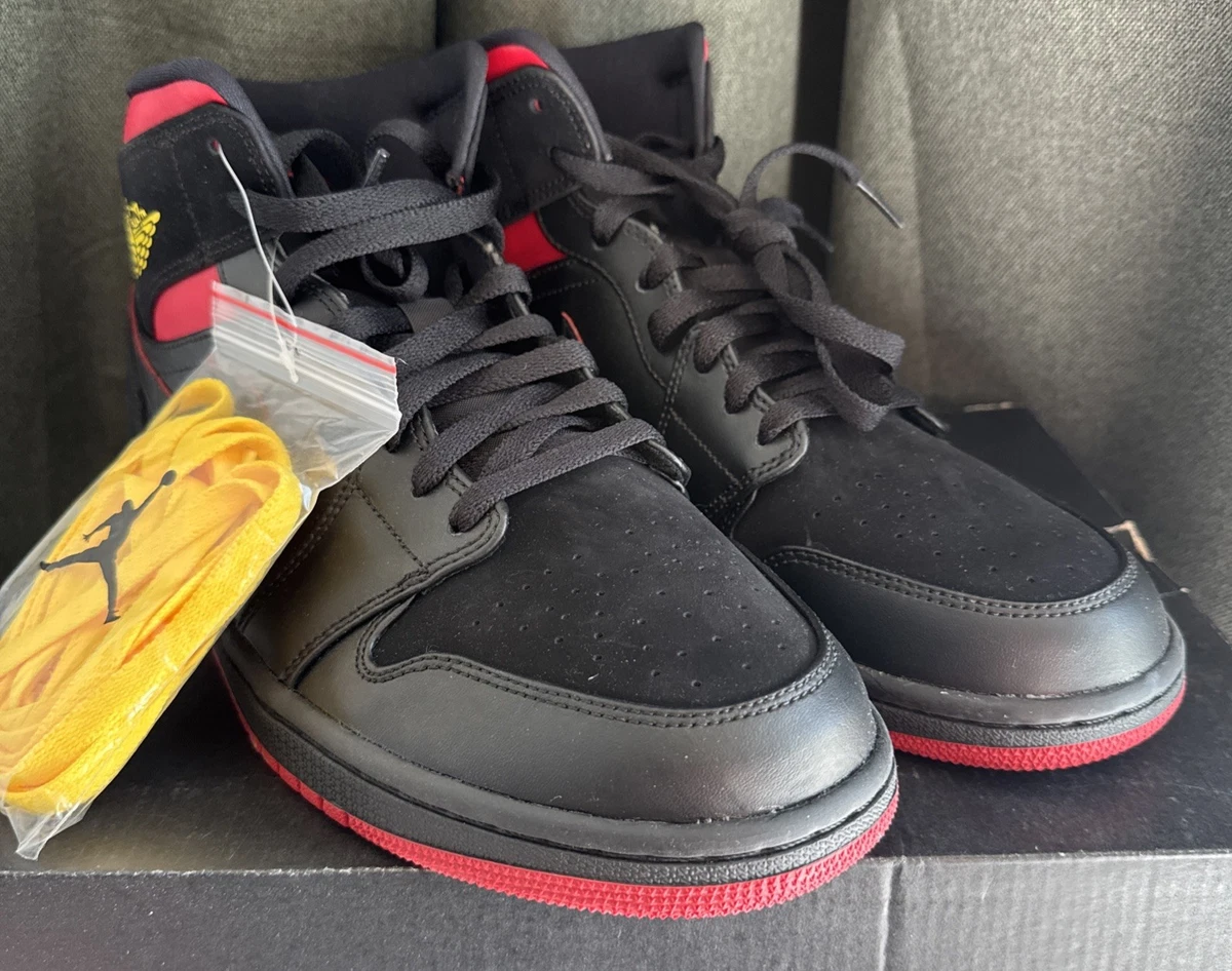 Jordan 1 Mid Last Shot Athletic Sneakers Mens 10.5 Black Leather Lace Up Mid Top Men main image 3