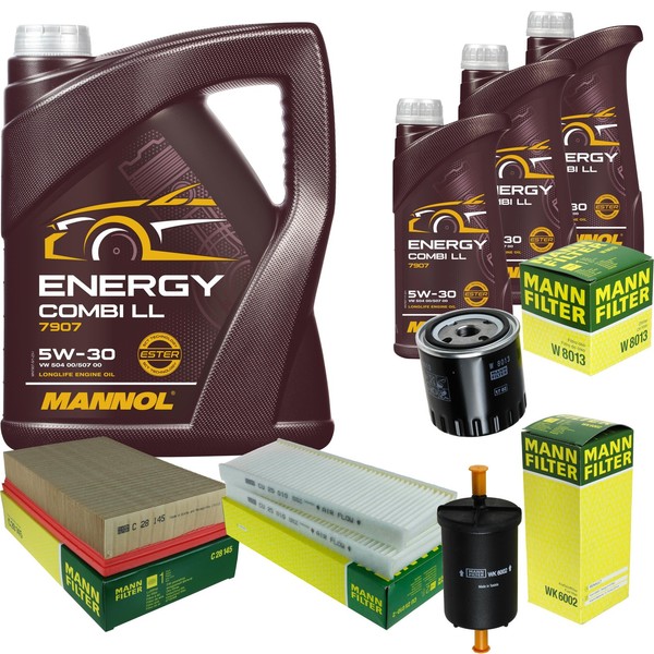 Mann Inspektionspaket Filterset 8L Mannol Energy 5W-30 FüR Nissan NP300 Navara-image