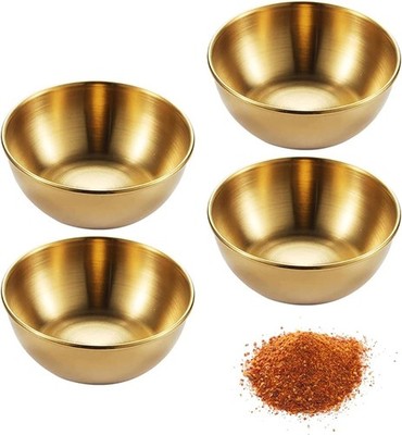 Offfay Dipschalen, Edelstahl Soßenschalen, klein rund gold 