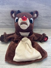 Rudolph the Red Nosed Reindeer Hand Puppet Plush Christmas Toy Nose Not Working