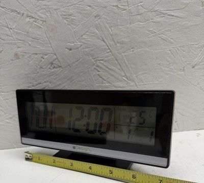 @Design Quartz Light-up Digital Alarm Clock w/ Date & Temp Battery operated NIB