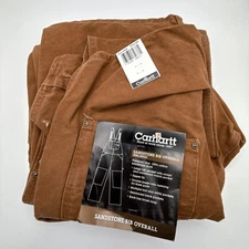Carhartt Sandstone Bib Overall Double Knee Men 32X30 R06 BRN Brown NWT NOS